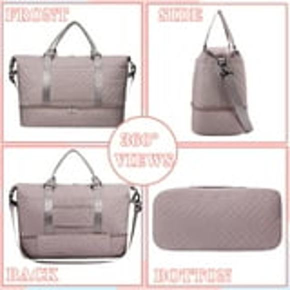 Large Weekender Gym Bag for Women with Toiletry, Shoe Compartment, Travel Duffel - Picture 5 of 7